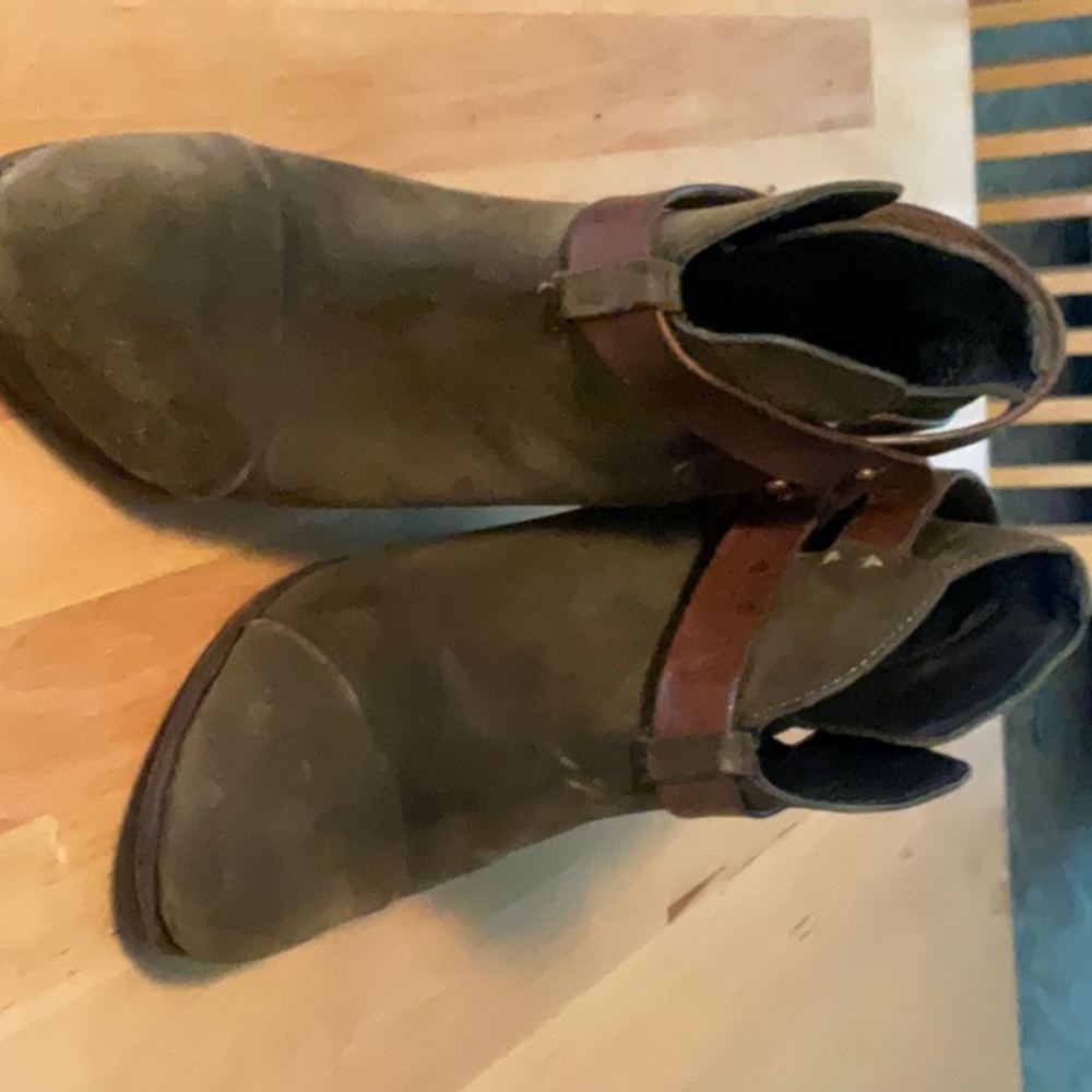 Rag & Bone Green Suede Ankle Booties